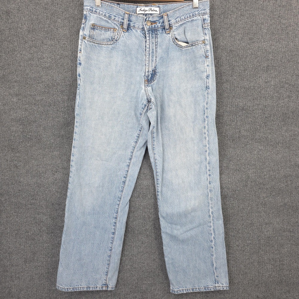 Indigo Palms Jeans Mens 33x30 Light Wash Blue Classic Fit‎ Straight Leg Denim